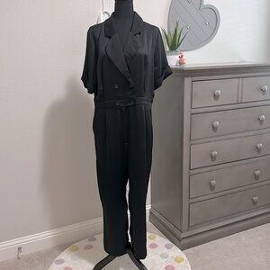 Black Double-breasted Jumpsuit